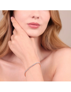 Bracelet Tennis BRONZALLURE Plaqué Or Rose Et Oxydes Ronds 2
