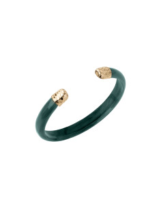 Bracelet Zellige En Plaqué Or Et Résine Verte