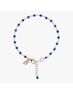 Bracelet Bronzallure En Agate Bleue Et Or Rose