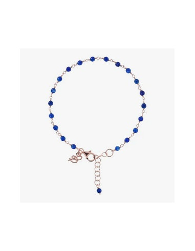 Bracelet Bronzallure En Agate Bleue Et Or Rose