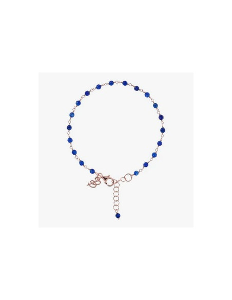 Bracelet Bronzallure En Agate Bleue Et Or Rose