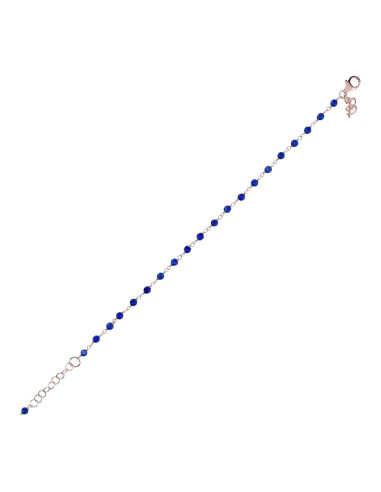 Bracelet Bronzallure En Agate Bleue Et Or Rose