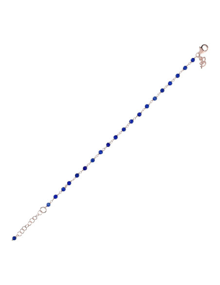 Bracelet Bronzallure En Agate Bleue Et Or Rose