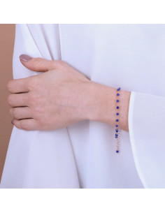 Bracelet Bronzallure En Agate Bleue Et Or Rose 2