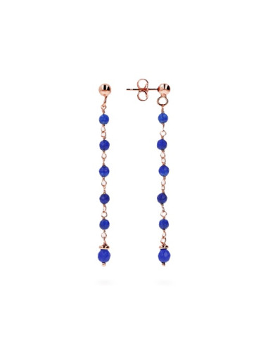 Boucles D'oreilles Pendantes Bronzallure En Agate Bleue