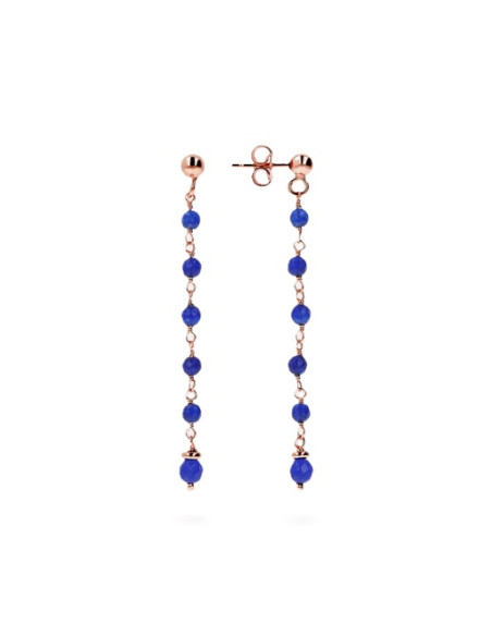 Boucles D'oreilles Pendantes Bronzallure En Agate Bleue