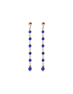 Boucles D'oreilles Pendantes Bronzallure En Agate Bleue
