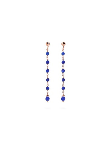 Boucles D'oreilles Pendantes Bronzallure En Agate Bleue