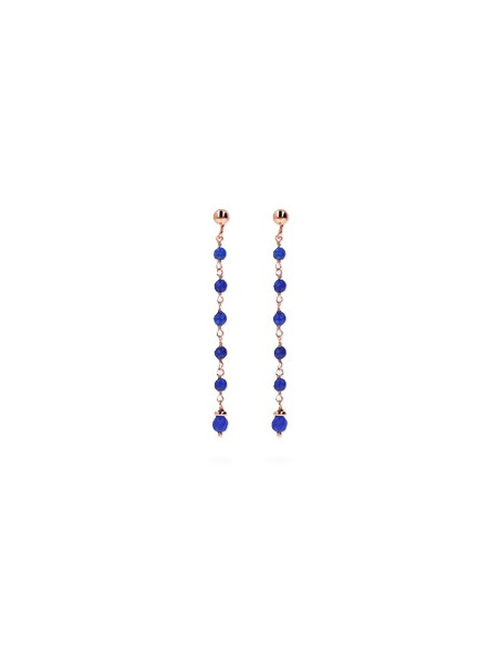 Boucles D'oreilles Pendantes Bronzallure En Agate Bleue