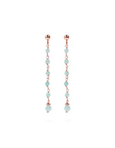 Boucles D'oreilles Pendantes Bronzallure En Quartz Bleu Clair
