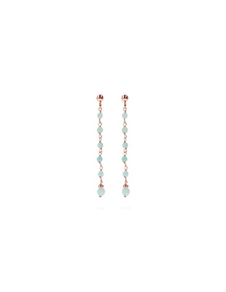 Boucles D'oreilles Pendantes Bronzallure En Quartz Bleu Clair