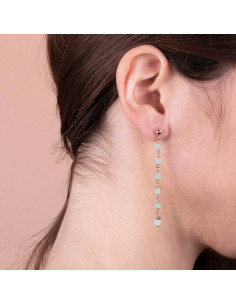 Boucles D'oreilles Pendantes Bronzallure En Quartz Bleu Clair 2