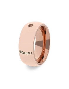 Bague Qudo En Acier Rosé Collection Basic Big