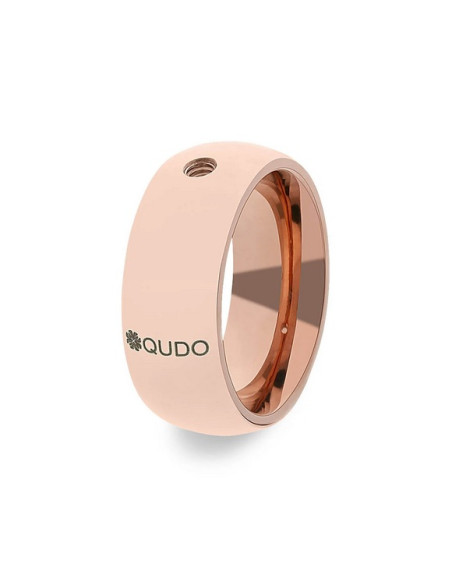 Bague Qudo En Acier Rosé Collection Basic Big