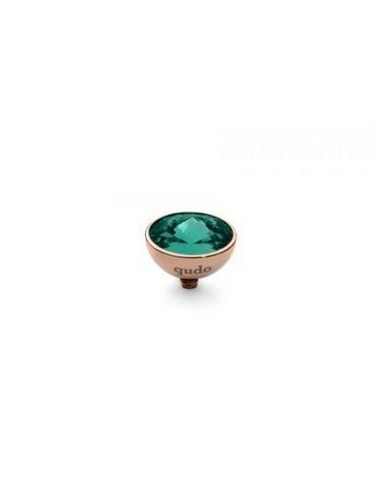 Bottone Top 13mm QUDO Emeraude Acier Rosé