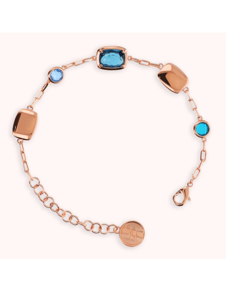 Bracelet Plaqué Or Rose Prisme Ronds Et Baguette BRONZALLURE
