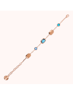 Bracelet Plaqué Or Rose Prisme Ronds Et Baguette BRONZALLURE 2