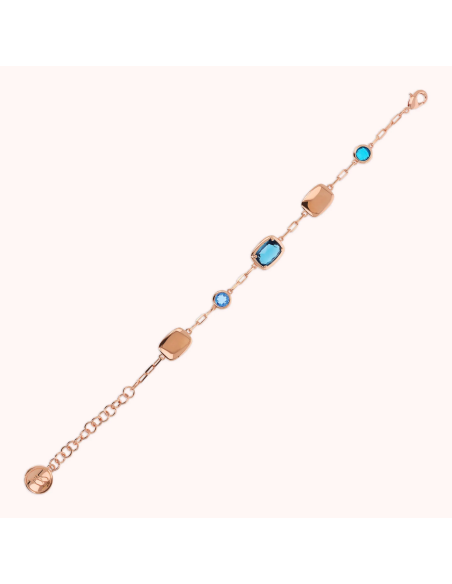 Bracelet Plaqué Or Rose Prisme Ronds Et Baguette BRONZALLURE
