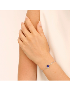 Bracelet Trèfle Légende En Argent CHARLES GARNIER Lapis Lazuli Et Oxydes AGF170235B 2