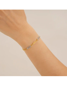 Bracelet CHARLES GARNIER En Plaqué Or Collection Styles Avec Trois Maillons Pavés 2