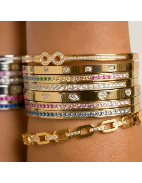 Bracelet Jonc Pretty Bangle Doré Nomination Et 7 Oxydes