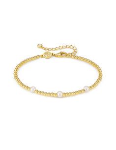 Bracelet Fashion Era En Argent Doré Avec 3 perles