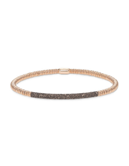 Bracelet Elastique Pesavento Polvere Di Sogni Marron Et Rose Bronze