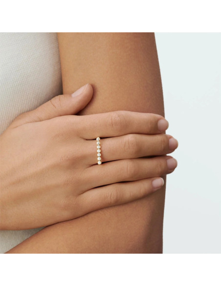 Bague Fine Agatha Odéon 7 Oxydes En Argent Doré
