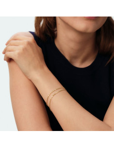 Bracelet Souple Double Rang Jussieu De Agatha En Laiton Doré 2