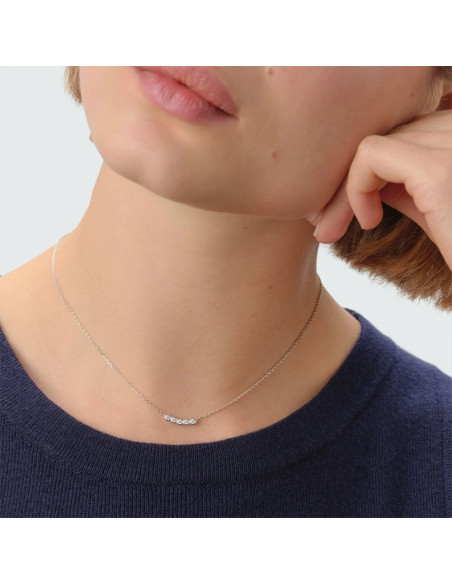 Collier Ras Du Cou Odéon De Agatha En Argent Avec Ses Oxydes