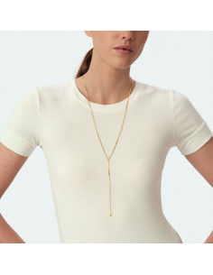 Collier Forme Y Jussieu De Agatha En Laiton Doré 2
