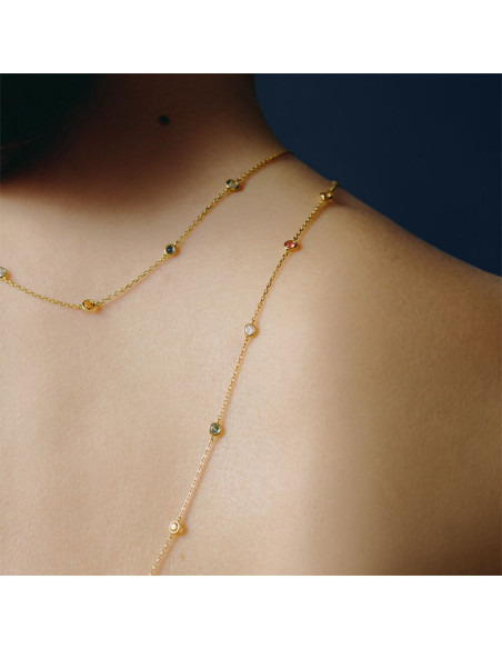 Collier Ras Du Cou Multicolore Brillant De Agatha En Argent Doré