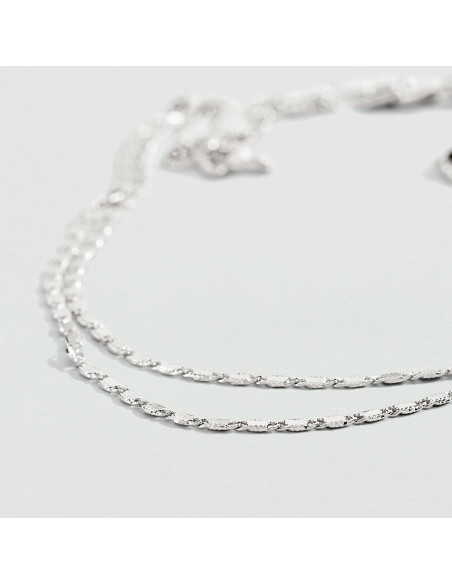 Collier Double Rang Jussieu De Agatha En Laiton Argenté