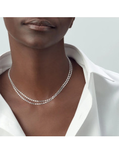 Collier Double Rang Jussieu De Agatha En Laiton Argenté 2