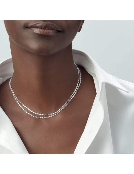 Collier Double Rang Jussieu De Agatha En Laiton Argenté