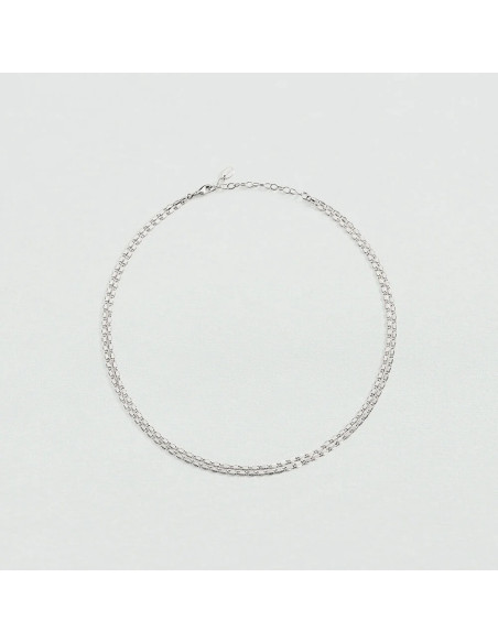 Collier Double Rang Jussieu De Agatha En Laiton Argenté
