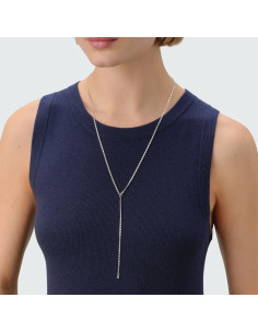 Collier Forme Y Jussieu De Agatha En Laiton Argenté 2