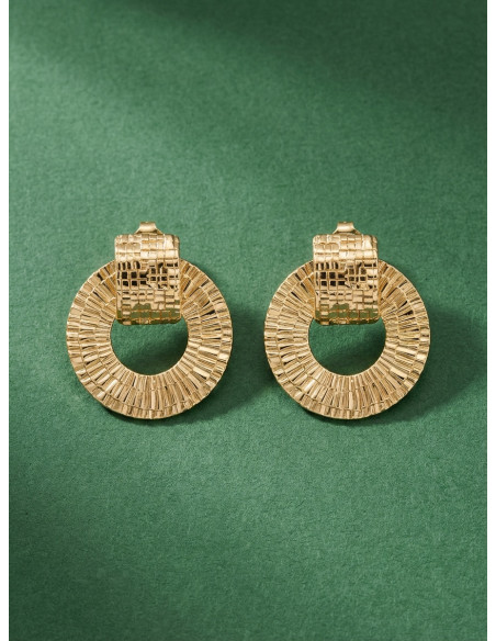 Boucles D'oreilles Tesselle De Saunier En Plaqué Or