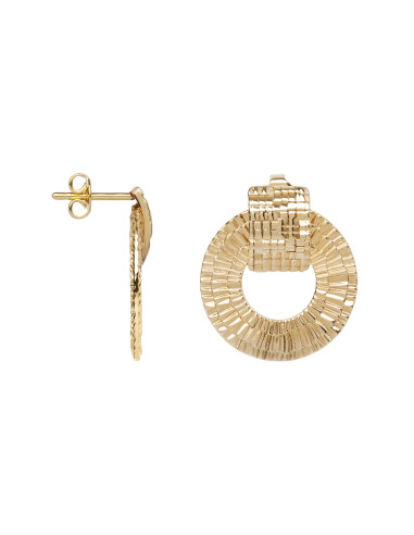 Boucles D'oreilles Tesselle De Saunier En Plaqué Or