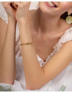 Bracelet Matelassage Plaqué Or De SAUNIER 70476760109 2