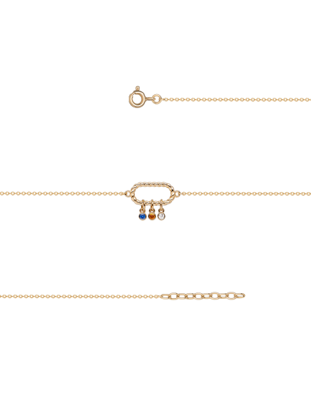 Bracelet Ourlet Multicolore Plaqué Or SAUNIER 70469480110