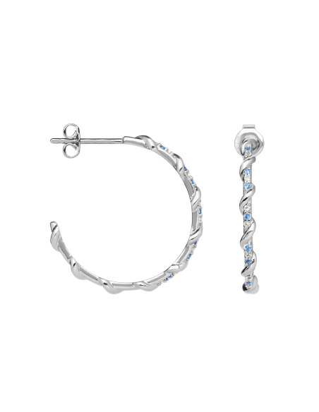 Créoles Ourlet Oxydes Bleus Argent SAUNIER 70469501102