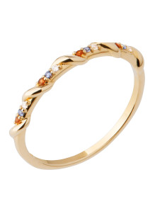 Bague Ourlet En Plaqué Or Et Oxydes Multicolore De Saunier