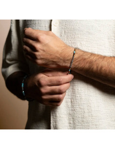Bracelet Azor De Jourdan En Oeil De Tigre, Turquoise Et Acier 2