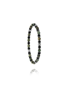 Bracelet Ebene De Jourdan En Agate Noire, Turquoise Et Hématite