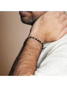 Bracelet Ebene De Jourdan En Agate Noire, Turquoise Et Hématite 2