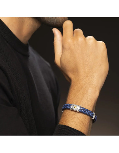 Bracelet Trenza De Jourdan Noir Et Bleu