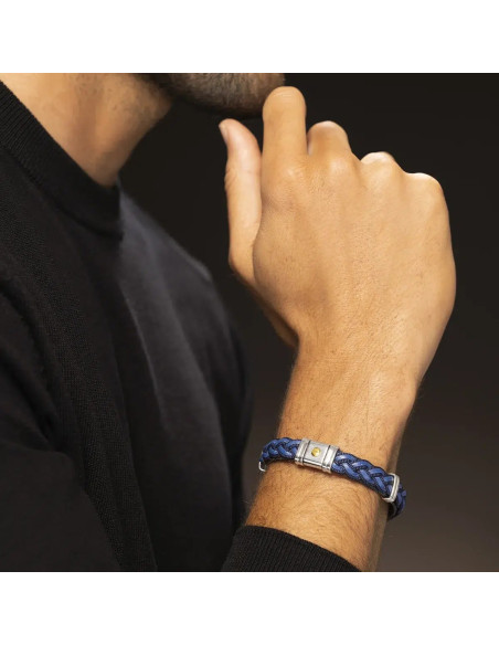 Bracelet Trenza De Jourdan Noir Et Bleu