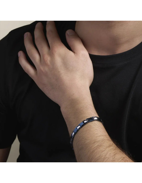 Bracelet Veno De Jourdan En Acier Bleu