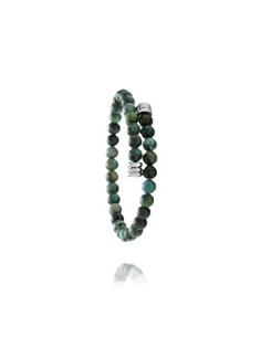 Bracelet Livio De Jourdan En Acier Et Turquoise Africaine